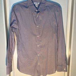 Calvin Klein | Men’s Medium (M) The Stretch-Cotton Shirt | Slim Fit | Purple